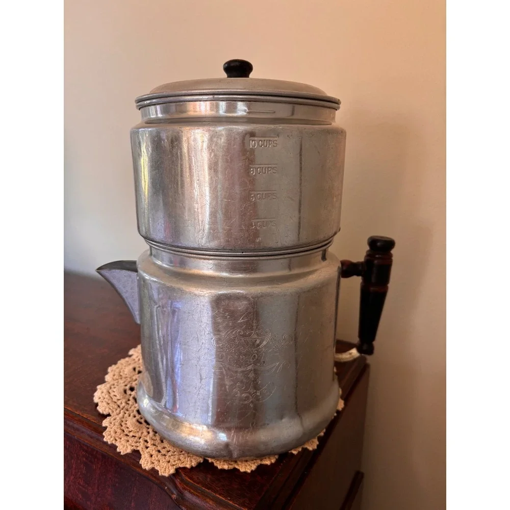 Vintage 1940's Enterprise Co Drip-O-Lator coffee pot 10 cup capacity drip